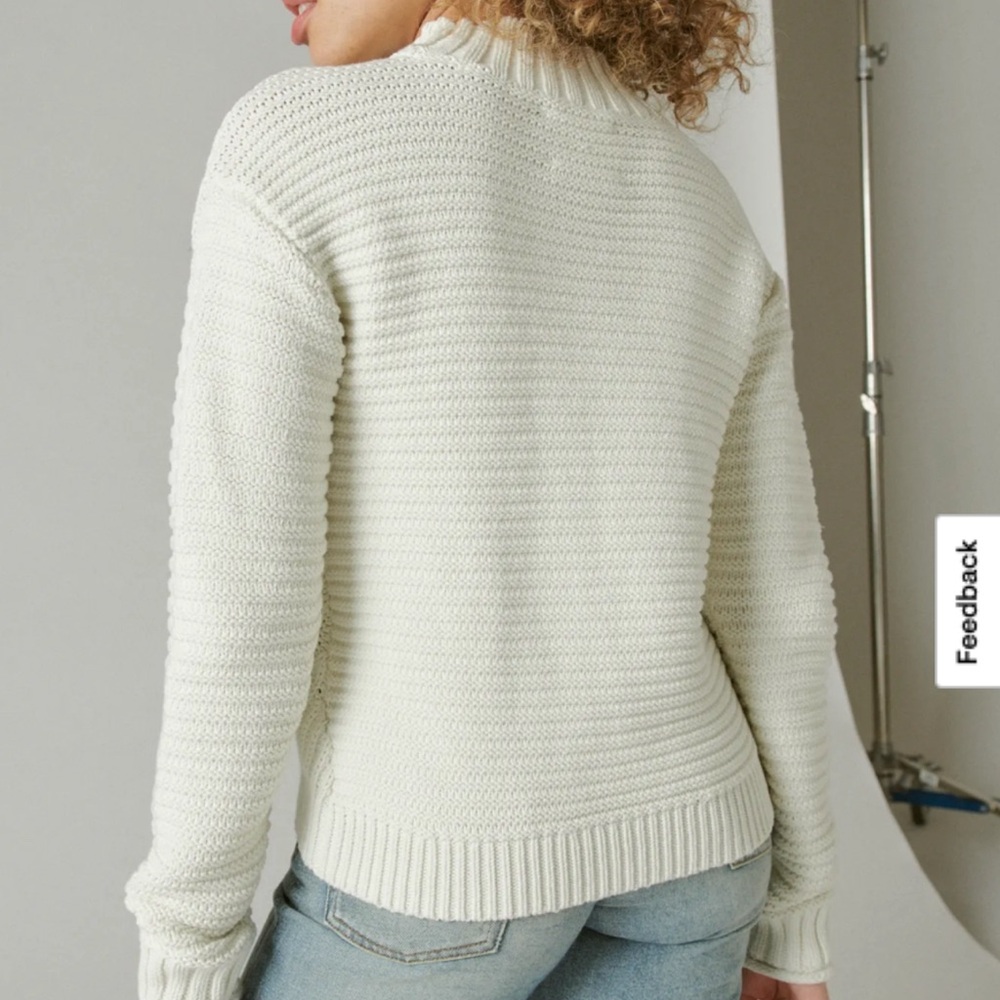 Lucky Brand 100% cotton Women's textured Turtleneck Sweater size large - Picture 2 of 9